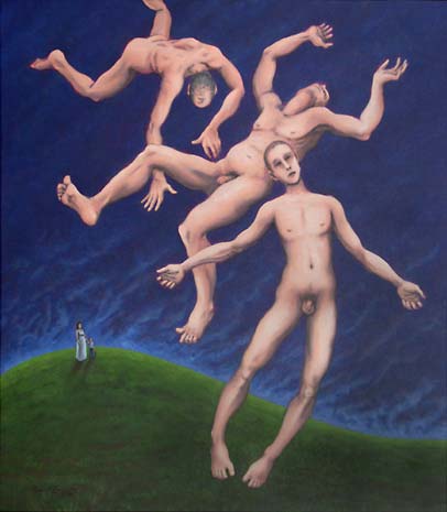 Three Falling Men - Acrylic Painting on Canvas