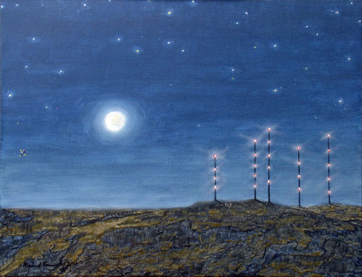 Night Landscape  - Acrylic Painting on Canvas